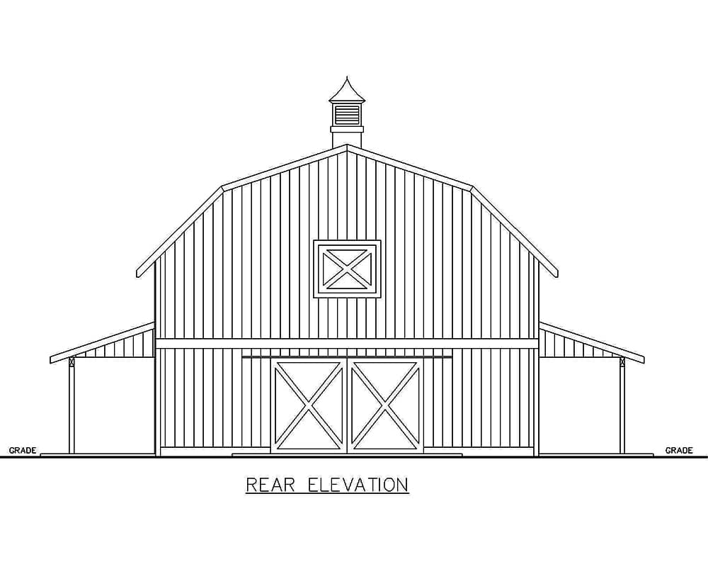 Home Plan Rear Elevation of this 3-Bedroom,1920 Sq Ft Plan -132-1694