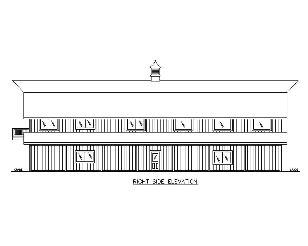 Home Plan Right Elevation of this 3-Bedroom,1920 Sq Ft Plan -132-1694