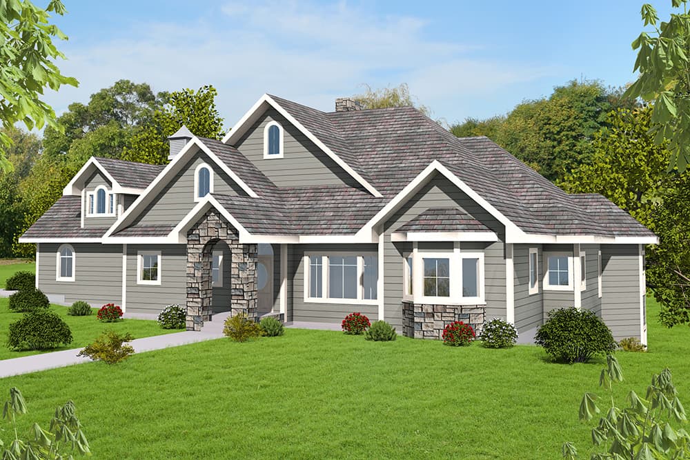 5-Bedroom, 3692 Sq Ft Victorian Home Plan - 132-1695 - Main Exterior