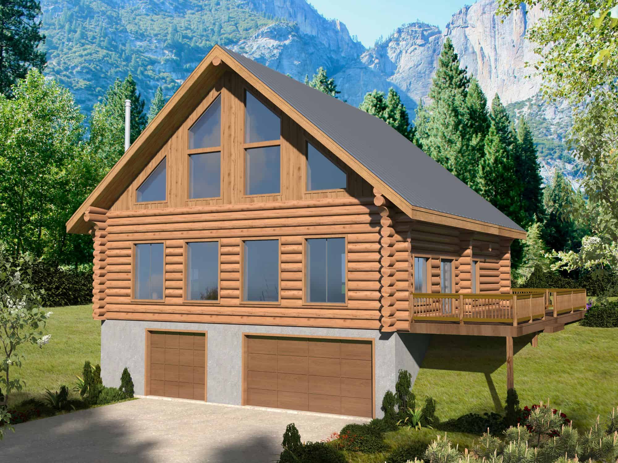 3-Bedroom, 2519 Sq Ft Cabin House Plan - 132-1714 - Front Exterior