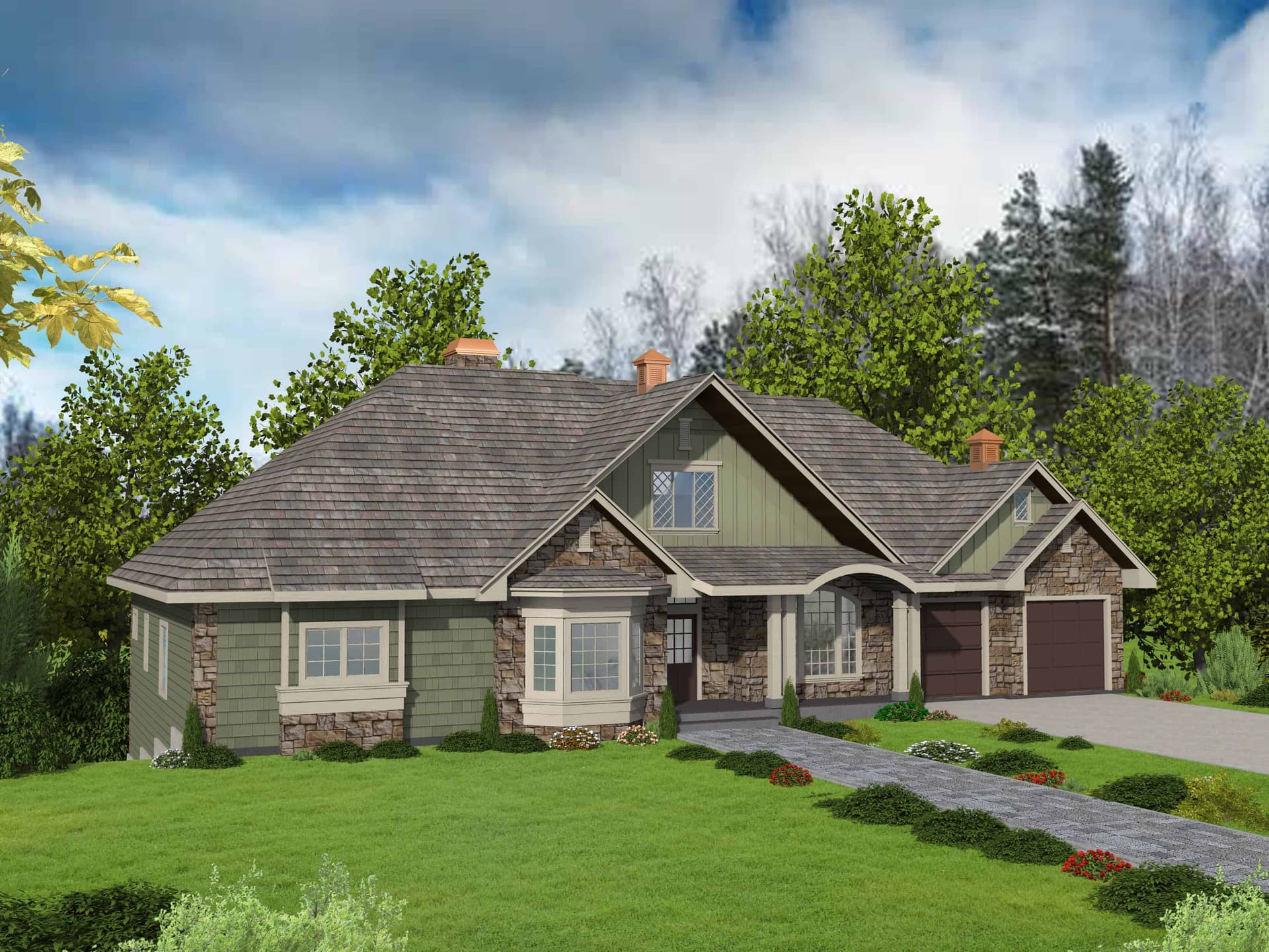 Front elevation of Traditional home (ThePlanCollection: House Plan #132-1732)