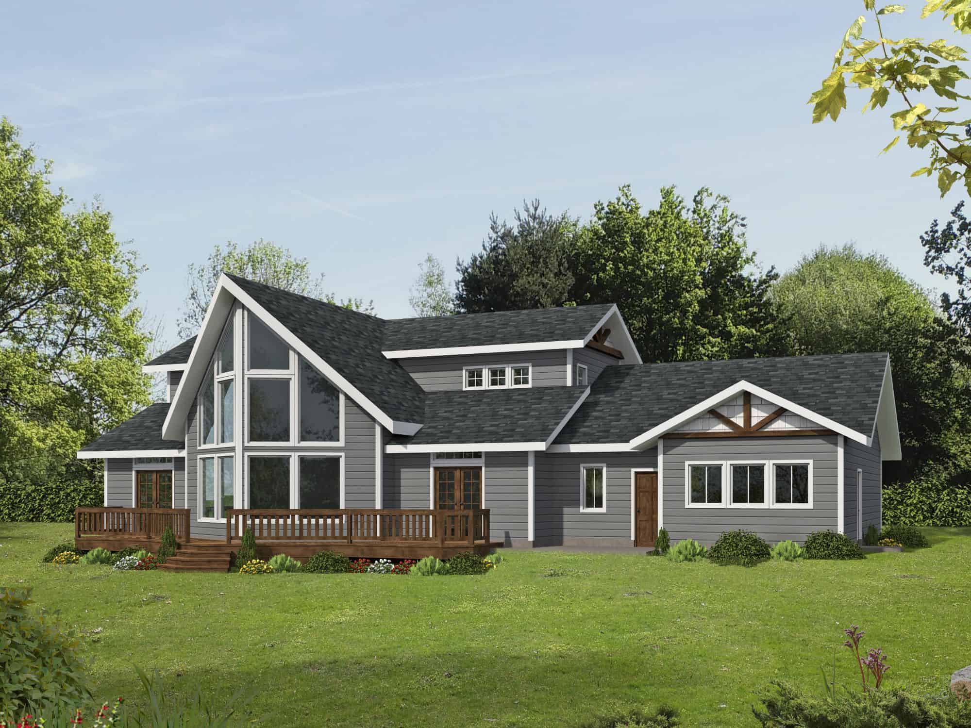 Front elevation of Craftsman home (ThePlanCollection: House Plan #132-1754)