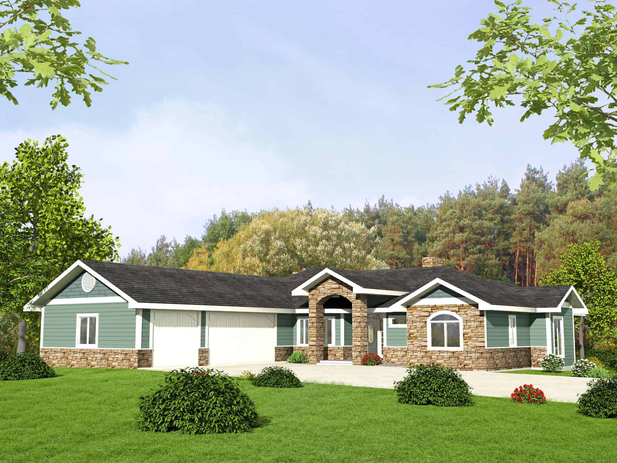 Front elevation of Traditional home (ThePlanCollection: House Plan #132-1772)