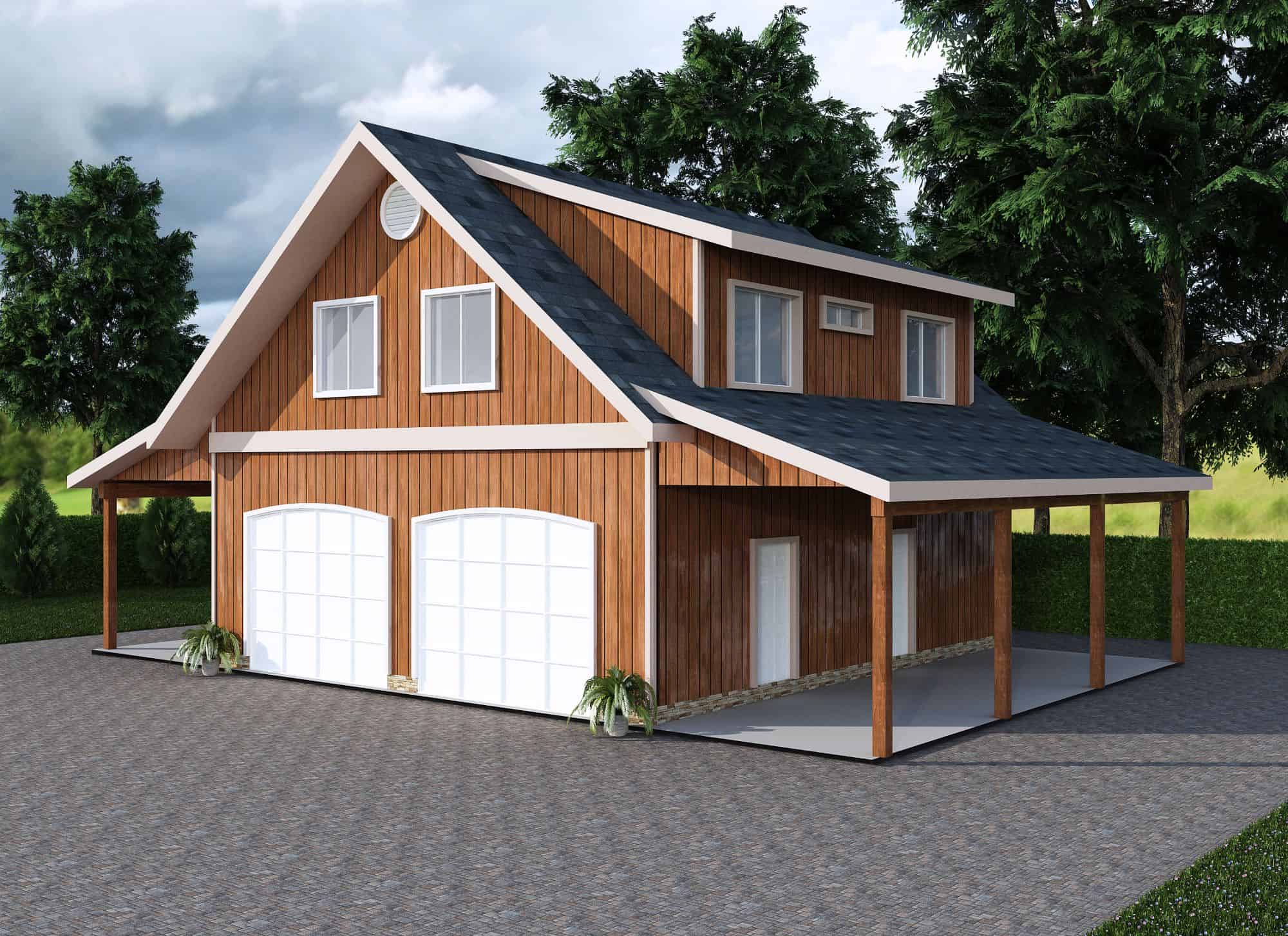 Front elevation of Garage home (ThePlanCollection: House Plan #132-1793)