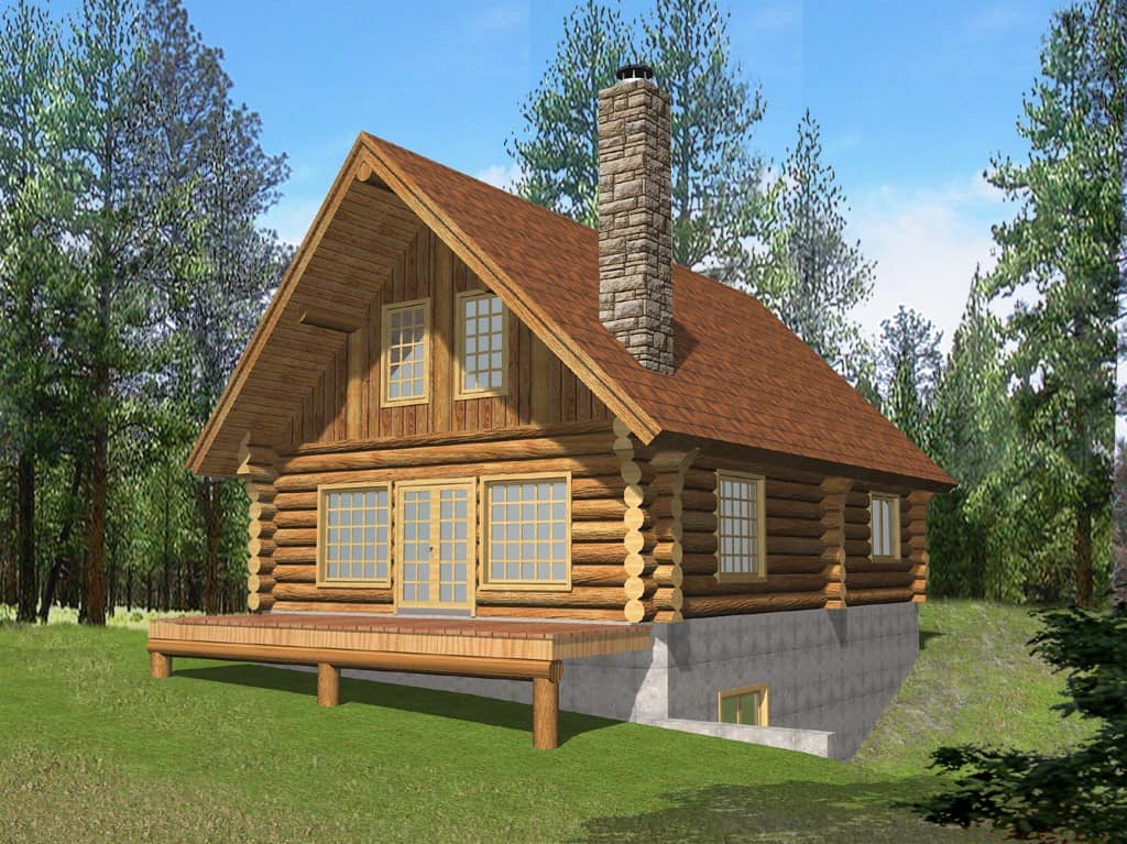 Front elevation of Cabin home (ThePlanCollection: House Plan #132-1808)