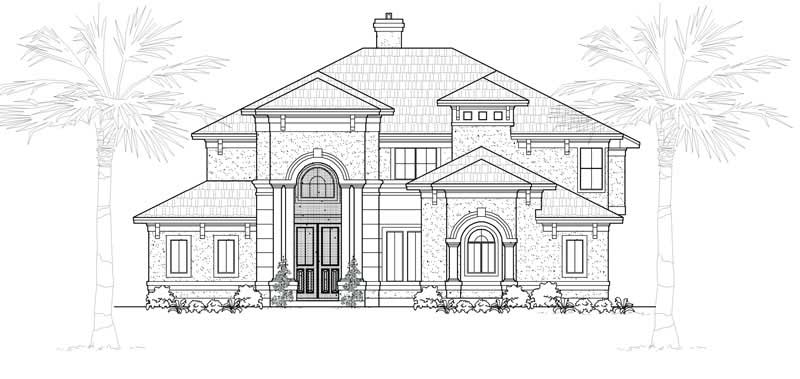 4-Bedroom, 3816 Sq Ft Mediterranean Home Plan - 134-1007 - Main Exterior