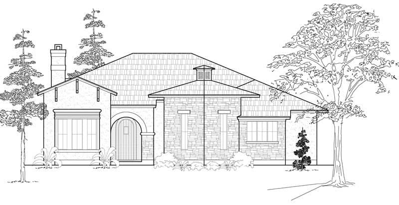 3-Bedroom, 2611 Sq Ft Mediterranean Home Plan - 134-1016 - Main Exterior