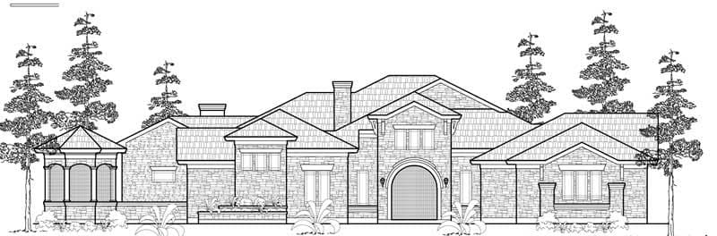 3-Bedroom, 3674 Sq Ft Luxury Home Plan - 134-1023 - Main Exterior