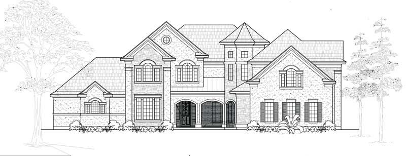 5-Bedroom, 3986 Sq Ft Luxury House Plan - 134-1028 - Front Exterior