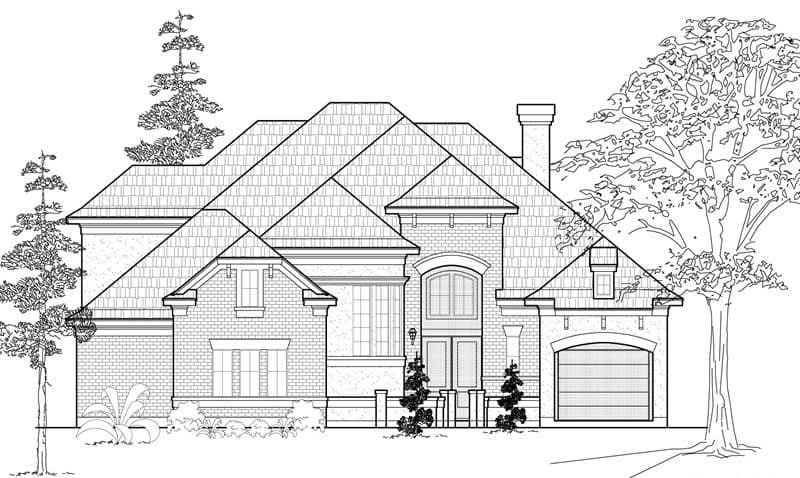 4-Bedroom, 3869 Sq Ft Luxury House Plan - 134-1031 - Front Exterior