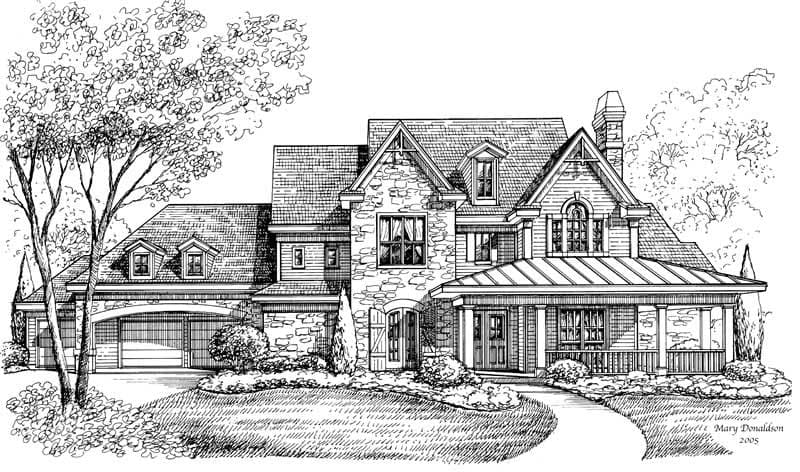 4-Bedroom, 5289 Sq Ft European Home Plan - 134-1098 - Main Exterior