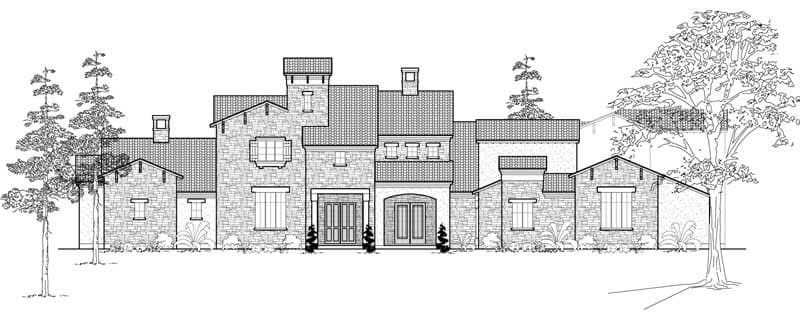 5-Bedroom, 6645 Sq Ft Mediterranean Home Plan - 134-1103 - Main Exterior