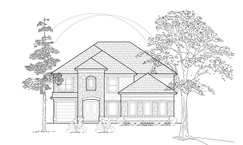 3-Bedroom, 3904 Sq Ft Mediterranean House Plan - 134-1153 - Front Exterior