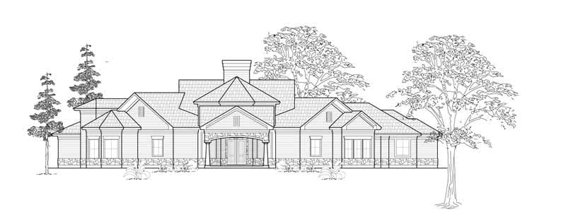 2-Bedroom, 3896 Sq Ft Farmhouse House Plan - 134-1154 - Front Exterior