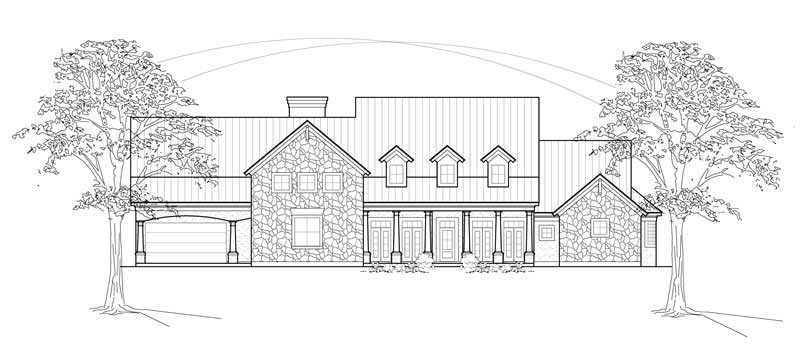 4-Bedroom, 3764 Sq Ft Country Home Plan - 134-1163 - Main Exterior
