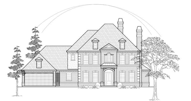 4-Bedroom, 3997 Sq Ft Luxury House Plan - 134-1198 - Front Exterior