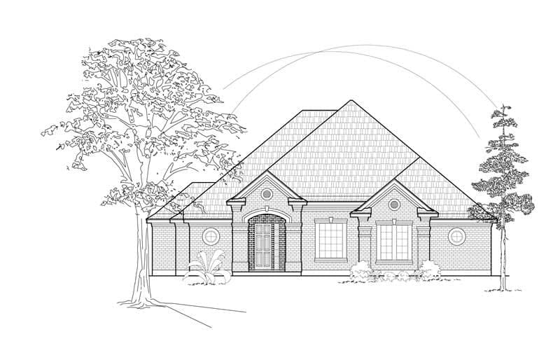 2-Bedroom, 2314 Sq Ft European House Plan - 134-1226 - Front Exterior