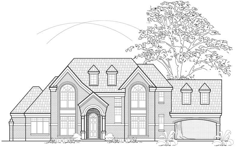 4-Bedroom, 3610 Sq Ft Luxury House Plan - 134-1258 - Front Exterior