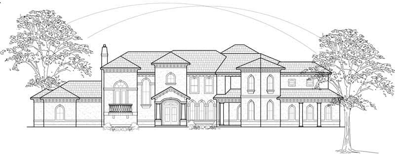 5-Bedroom, 6792 Sq Ft Mediterranean House Plan - 134-1281 - Front Exterior