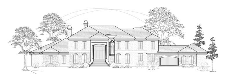 4-Bedroom, 7129 Sq Ft European House Plan - 134-1282 - Front Exterior