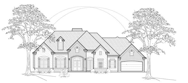4-Bedroom, 3914 Sq Ft Luxury House Plan - 134-1296 - Front Exterior