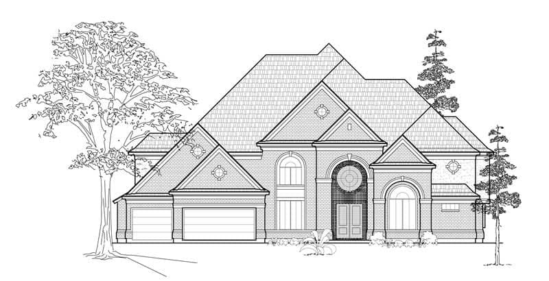 5-Bedroom, 5056 Sq Ft Luxury Home Plan - 134-1313 - Main Exterior