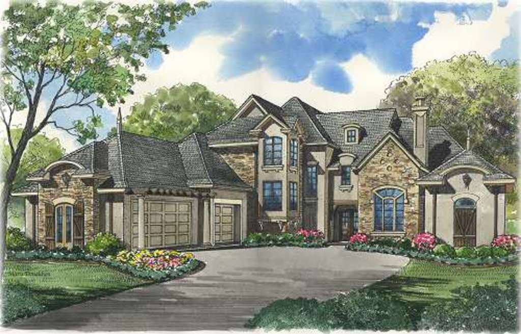 4-Bedroom, 4577 Sq Ft European Home Plan - 134-1322 - Main Exterior