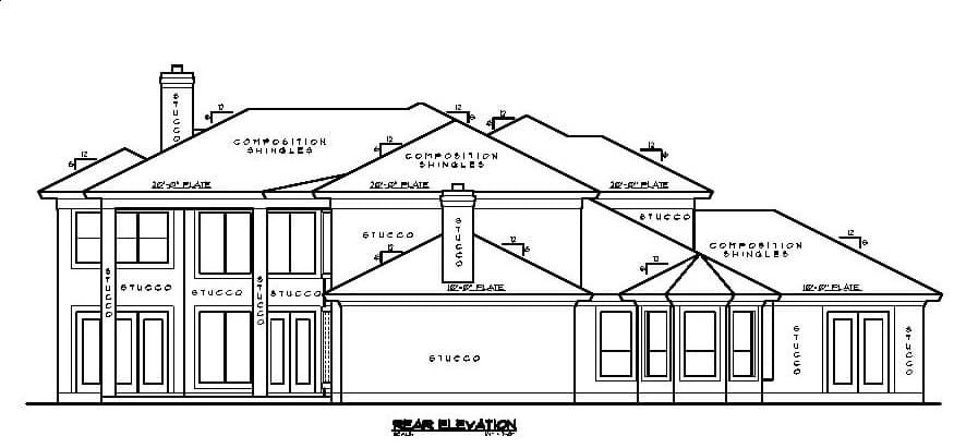 Home Plan Rear Elevation