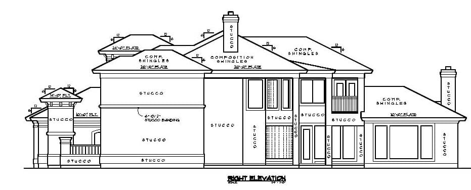 Home Plan Right Elevation