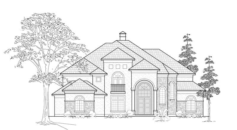 4-Bedroom, 5050 Sq Ft Luxury Home Plan - 134-1347 - Main Exterior