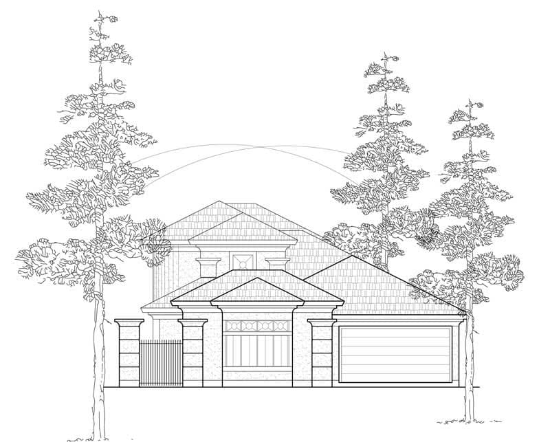 3-Bedroom, 2758 Sq Ft Spanish House Plan - 134-1367 - Front Exterior