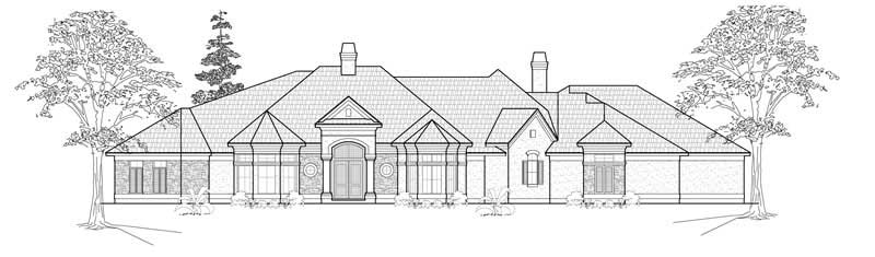 3-Bedroom, 3601 Sq Ft Luxury House Plan - 134-1370 - Front Exterior