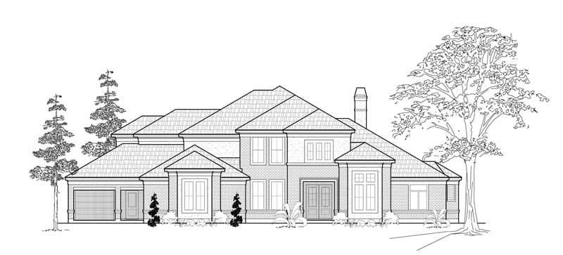 4-Bedroom, 4354 Sq Ft Luxury House Plan - 134-1380 - Front Exterior