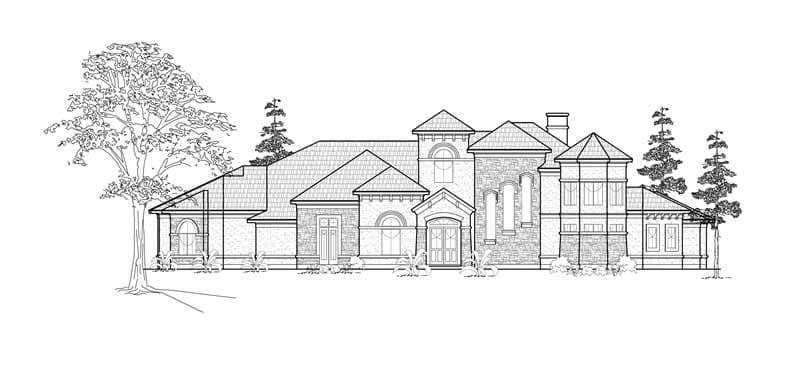 5-Bedroom, 5210 Sq Ft Luxury Home Plan - 134-1385 - Main Exterior