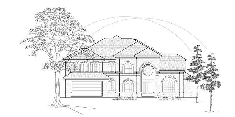 3-Bedroom, 4176 Sq Ft Luxury Home Plan - 134-1389 - Main Exterior