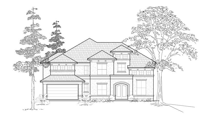4-Bedroom, 3960 Sq Ft Mediterranean House Plan - 134-1392 - Front Exterior