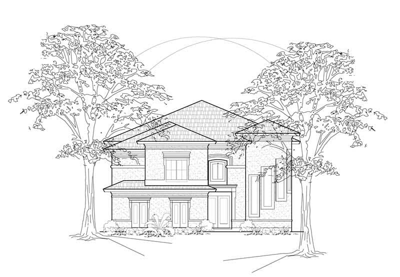 4-Bedroom, 3951 Sq Ft European House Plan - 134-1402 - Front Exterior
