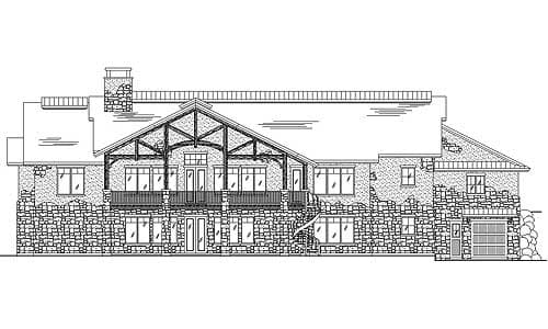 Home Plan Rear Elevation