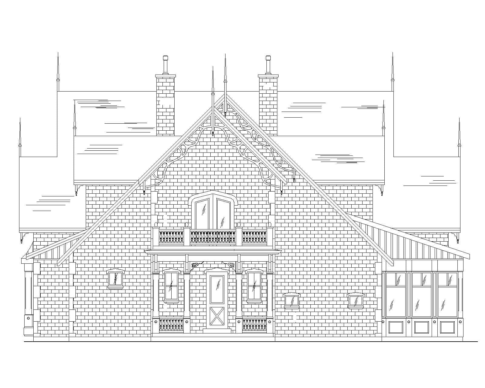 Home Plan Rear Elevation