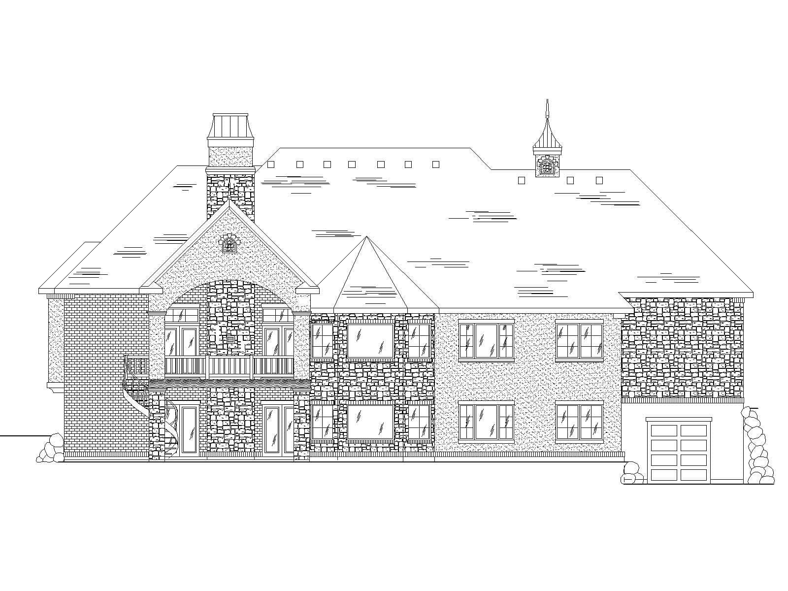 Home Plan Rear Elevation