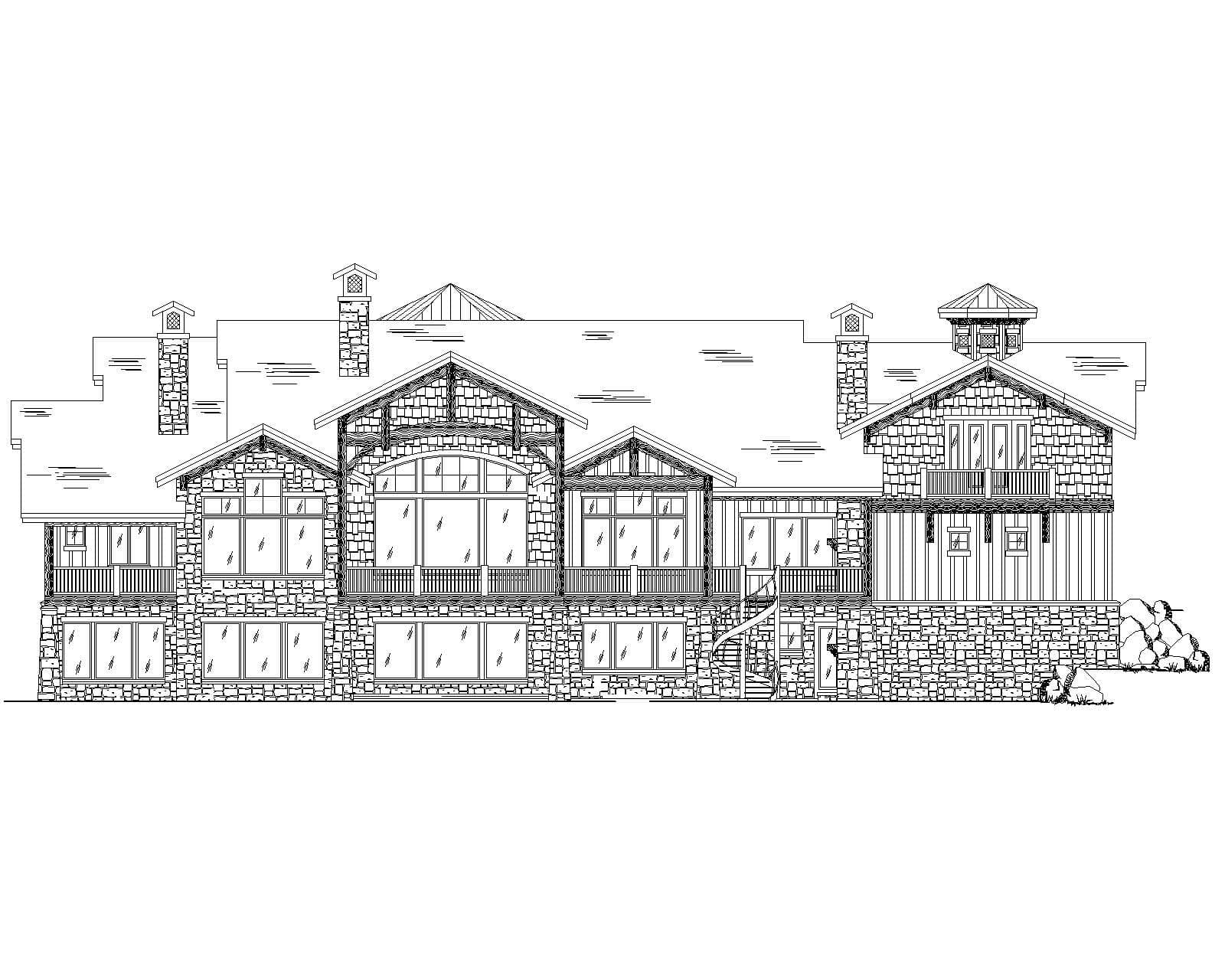 Home Plan Rear Elevation