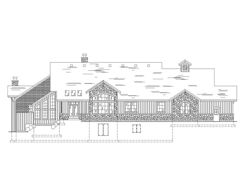 Home Plan Rear Elevation