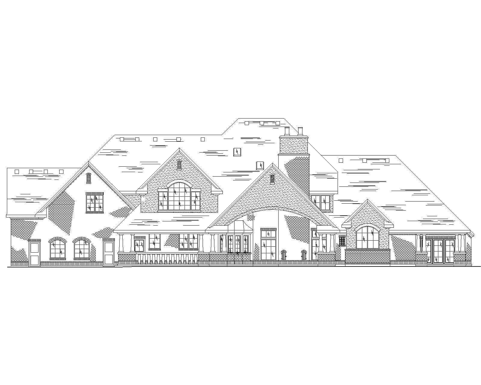 Home Plan Rear Elevation