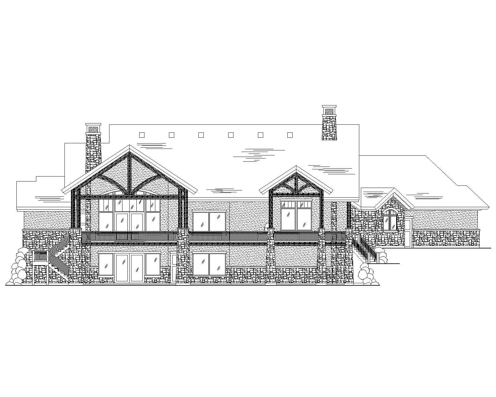 Home Plan Rear Elevation