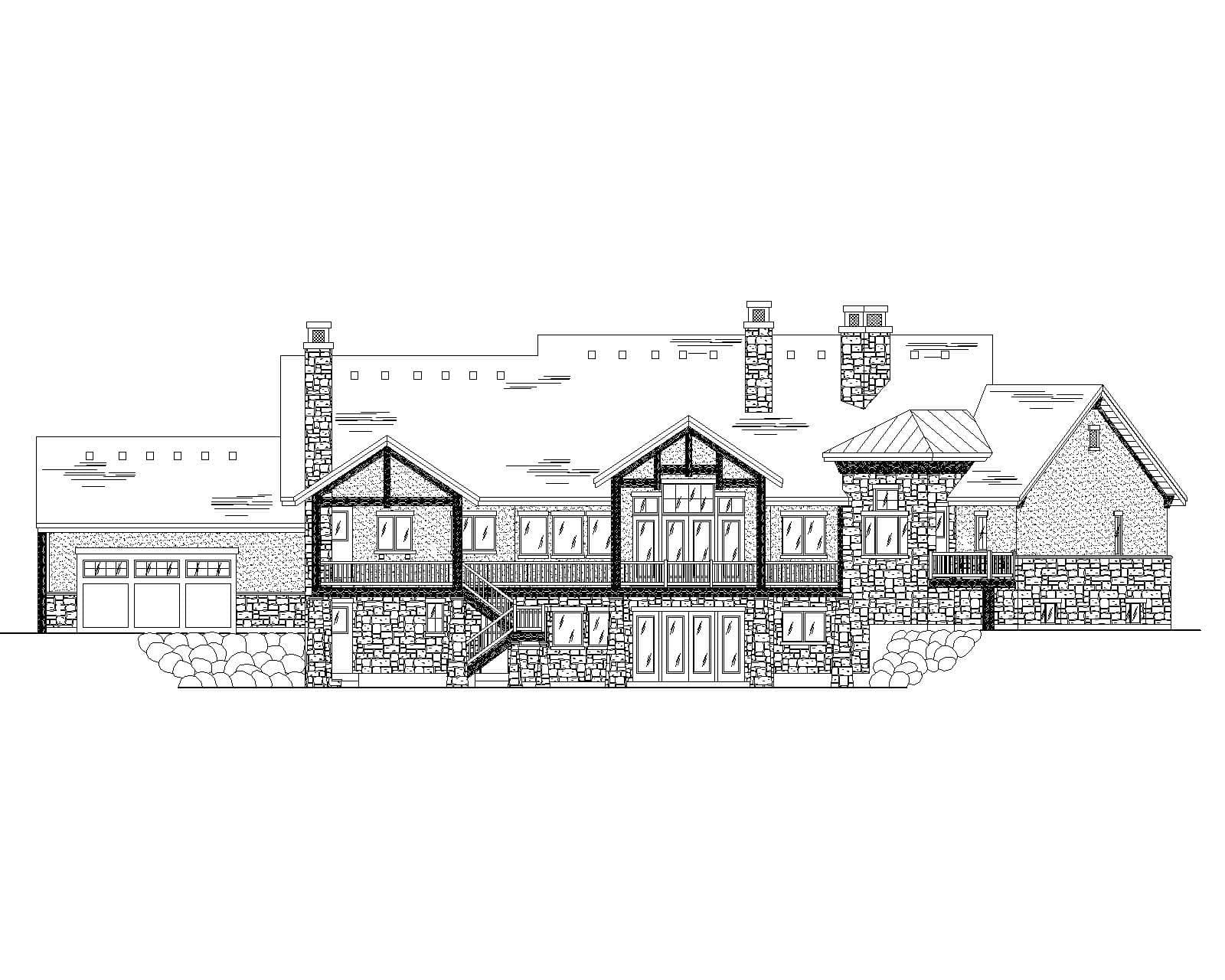 Home Plan Rear Elevation