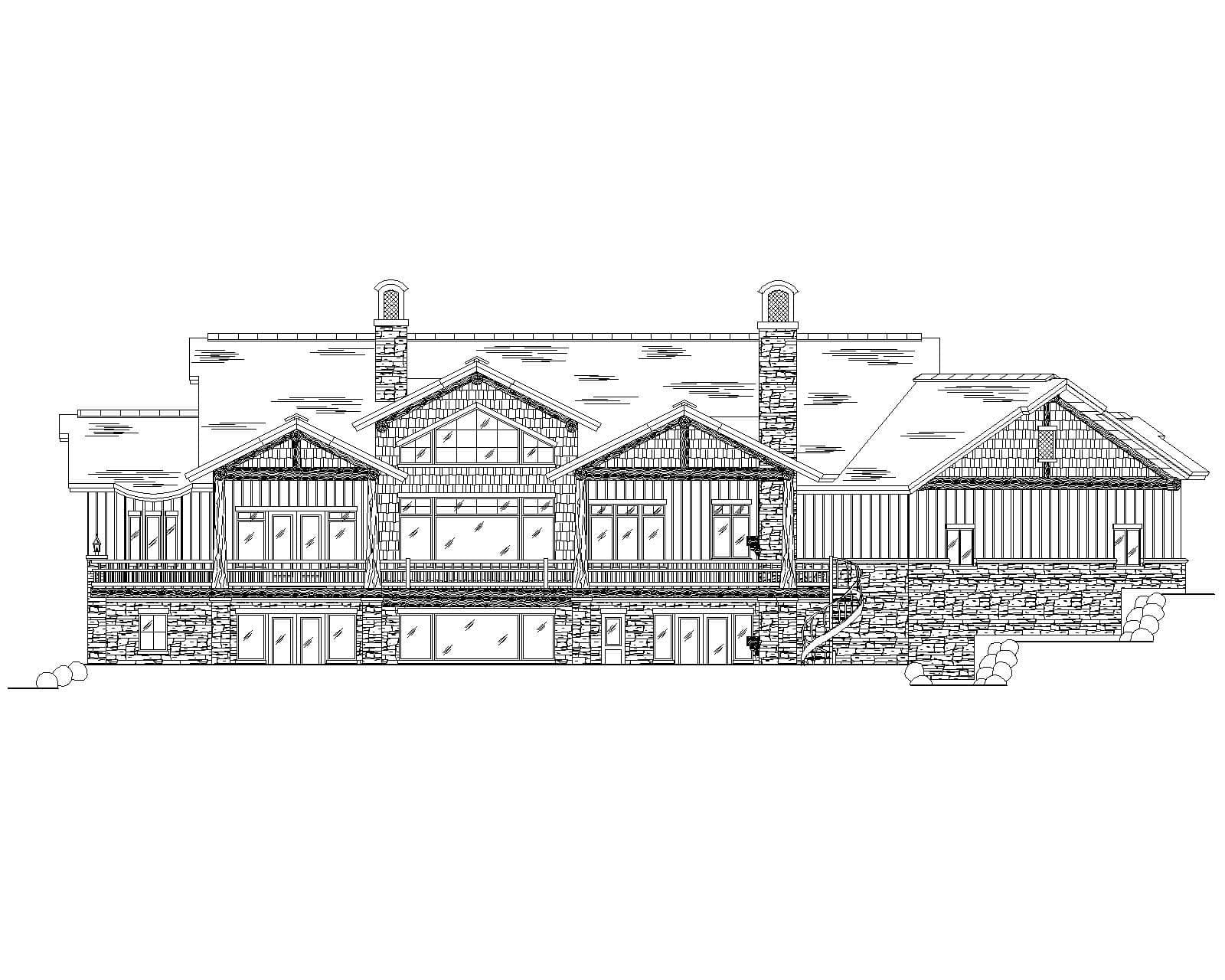 Home Plan Rear Elevation