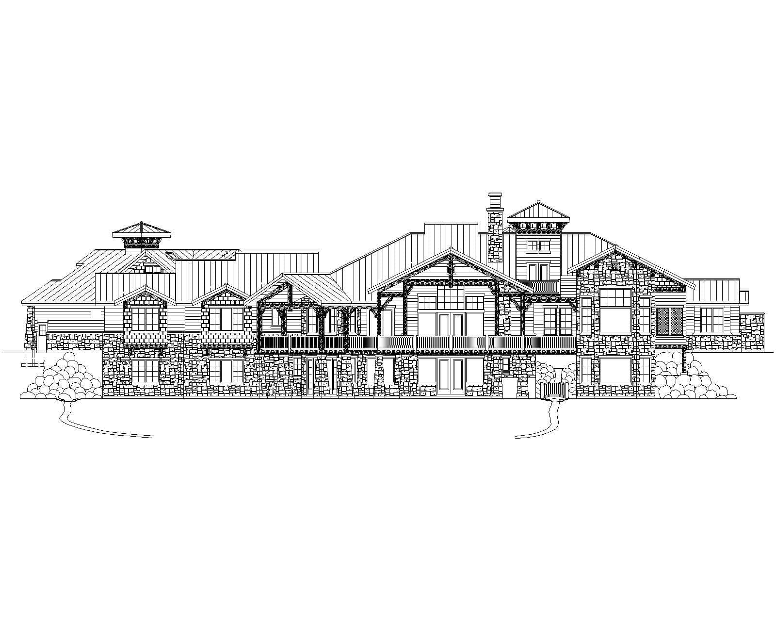Home Plan Rear Elevation