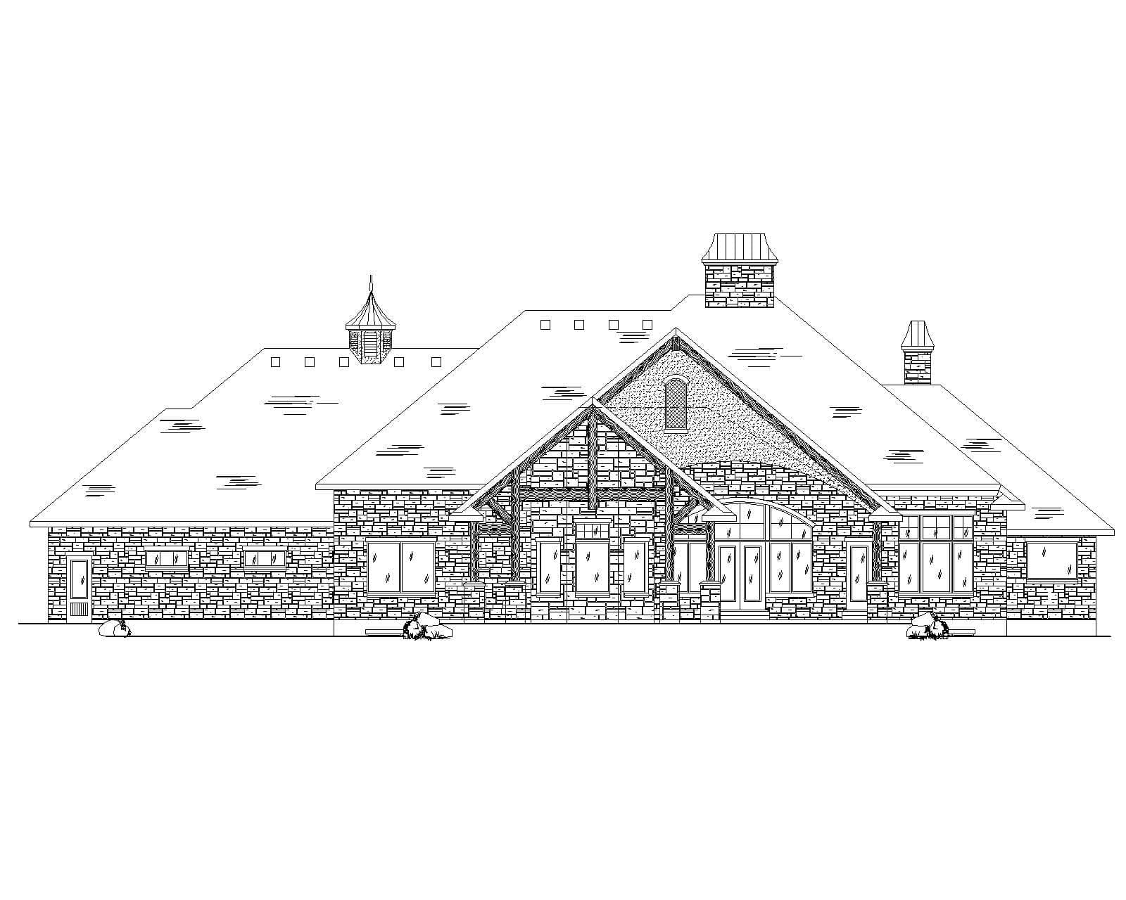 Home Plan Rear Elevation