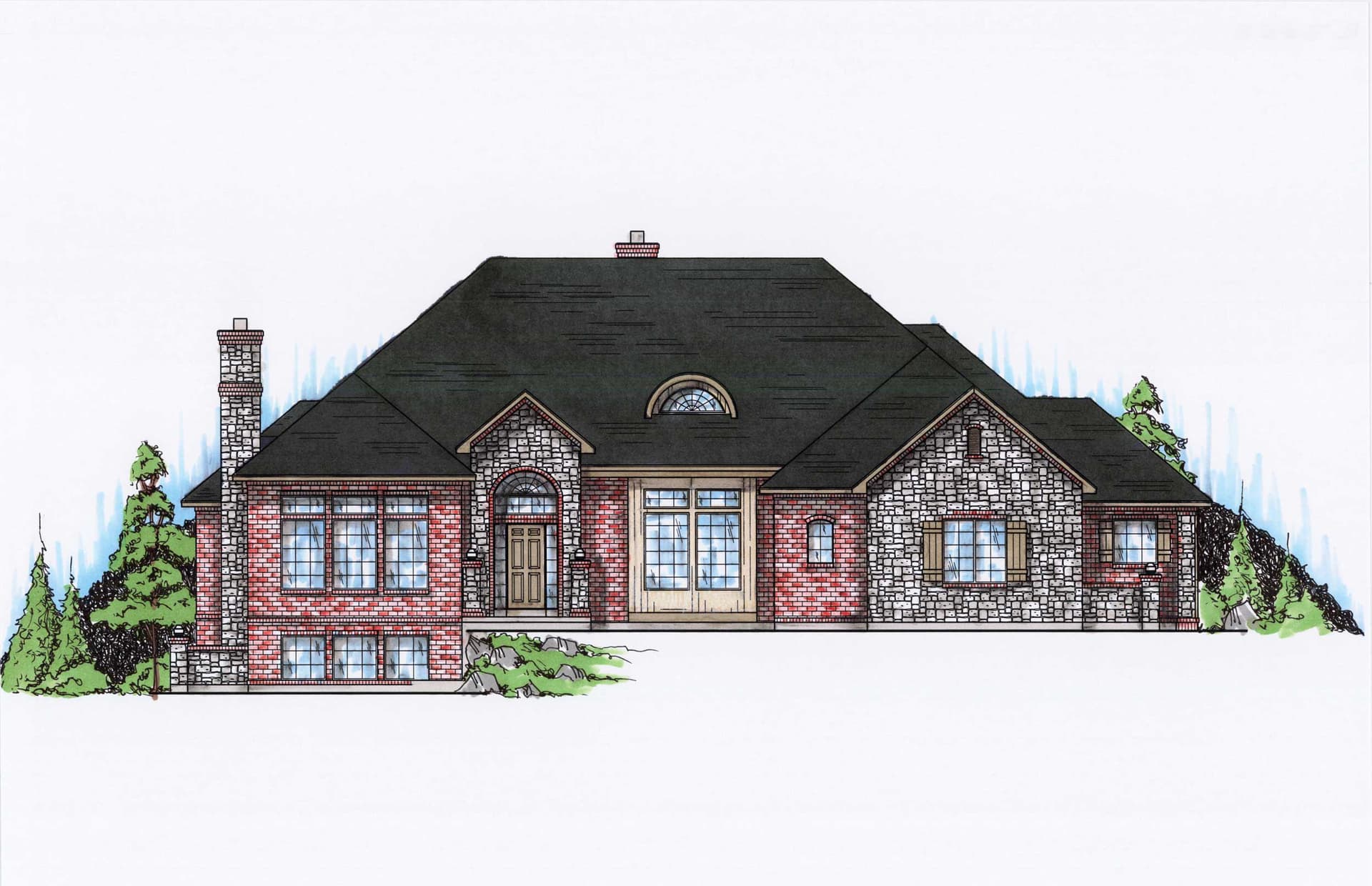 4-Bedroom, 3062 Sq Ft Contemporary House Plan - 135-1066 - Front Exterior