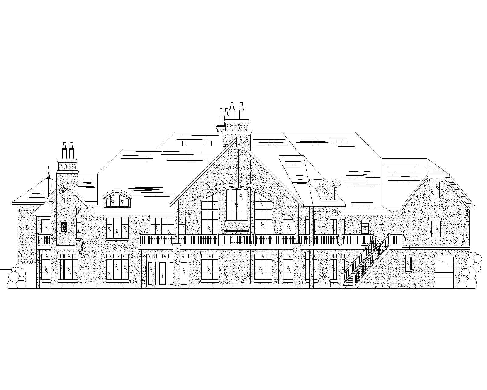 Home Plan Rear Elevation
